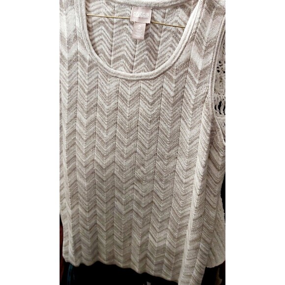 Chico's size 2 Open Front Cardigan Sweater metallic Long Sleeve & Matching Vest - Picture 6 of 6